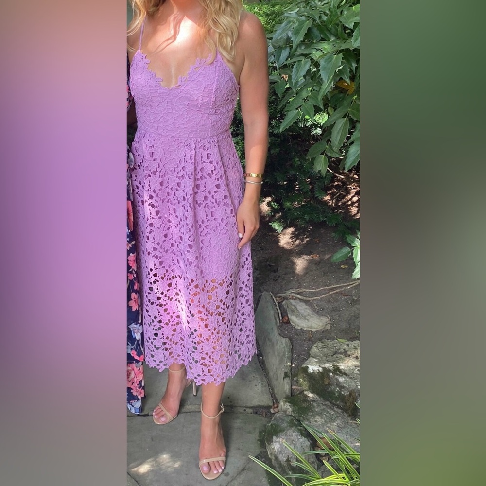 Elegant Purple Lace Dress